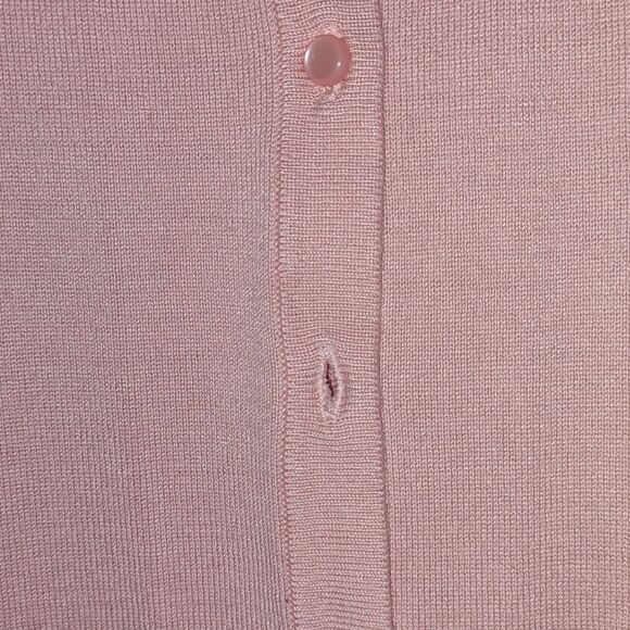 Cable & Guage pink button down cardigan heart embroidered collar  Sz XL - Picture 4 of 6